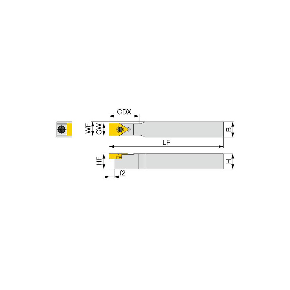Tungaloy Indexable Grooving Toolholder: FPGN2020K-15T25, External, Neutral - 6706955