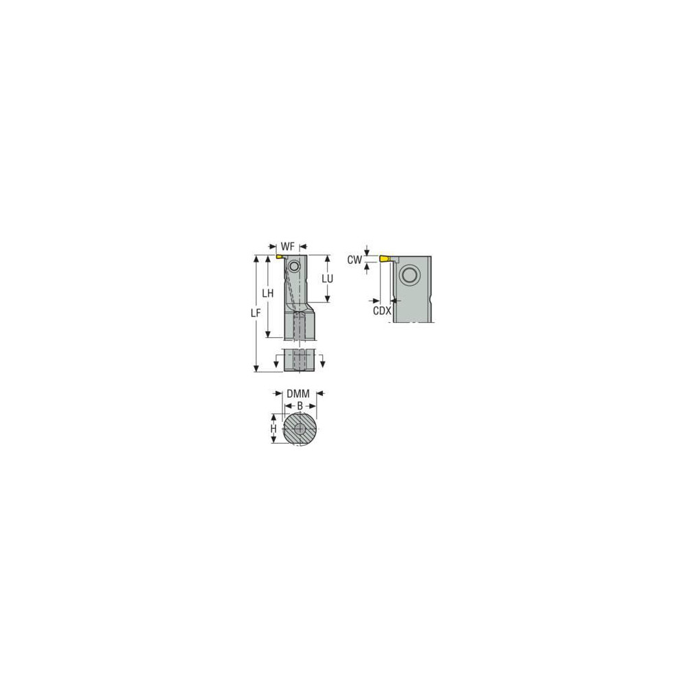 Seco Indexable Turning Toolholder: A16-CGJR1902, 90.0 deg Lead Angle, Clamp - 02749020