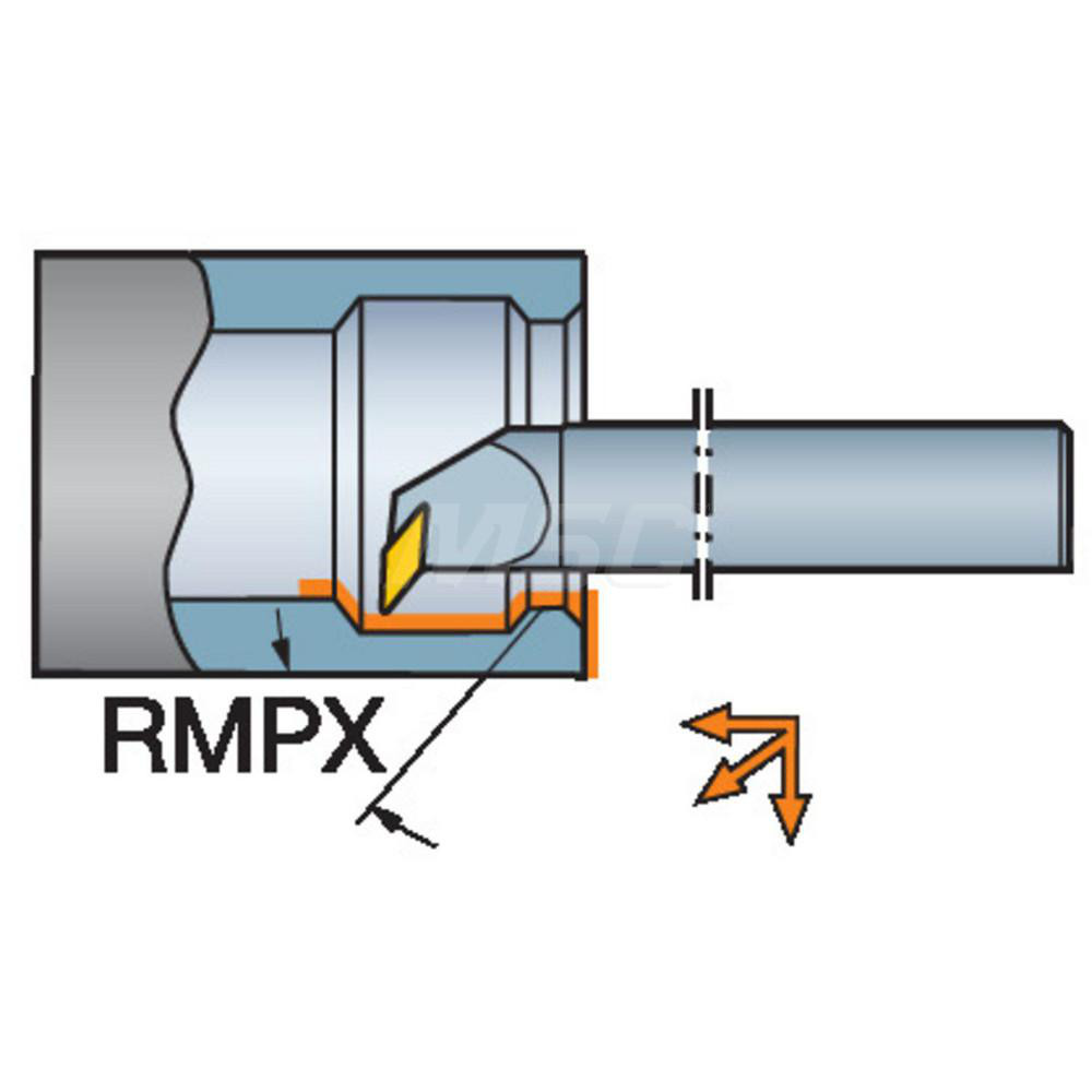 Sandvik Coromant Indexable Boring Bar: A24T-SVUBL3, 2.1260" Min Bore, Left Hand, -3 deg Lead, Steel - 5722322