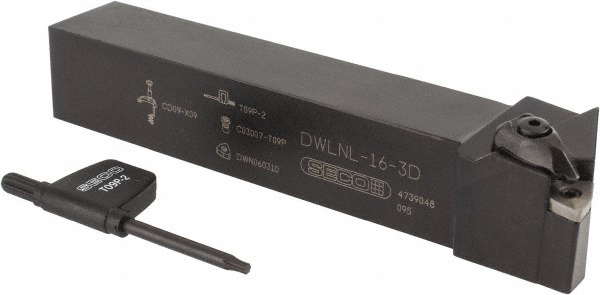 Seco Indexable Turning Toolholder: DWLNL-16-3D, 95.0 deg Lead Angle, Clamp - 02565600