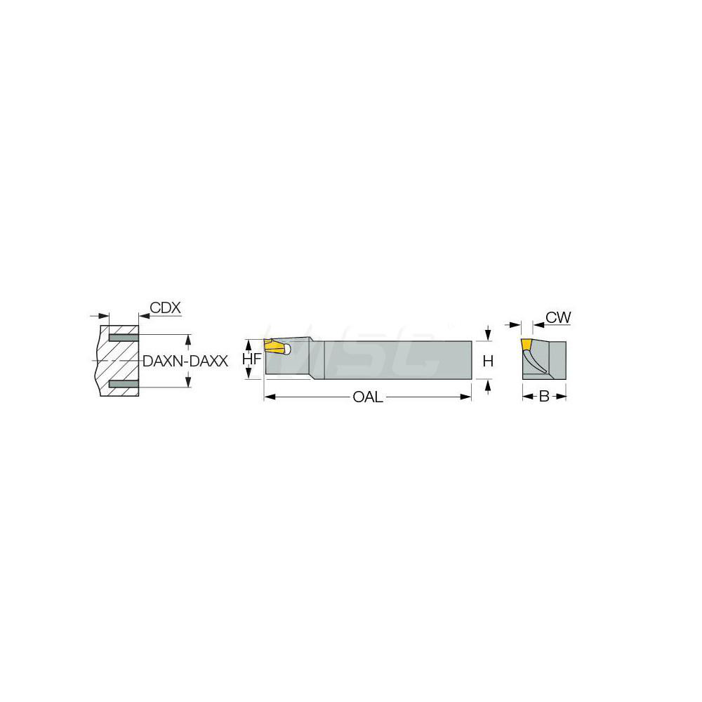 Iscar Indexable Grooving Toolholder: SGFFR 20-45-2, Internal, Right Hand, 61 mm Max Workpiece Dia - 2300378