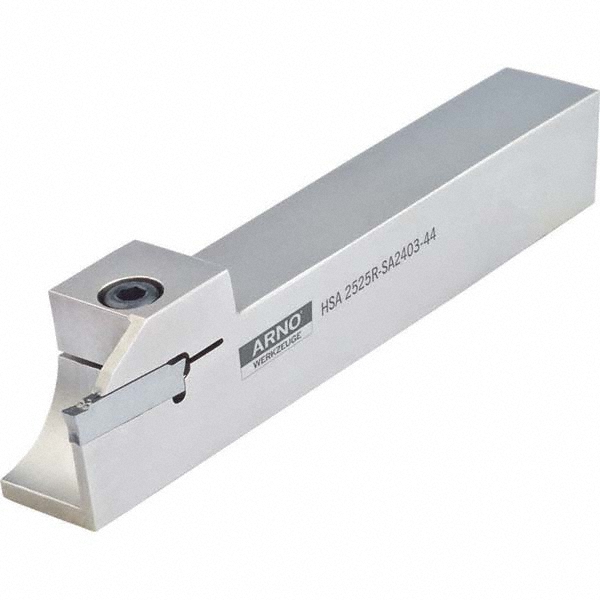 Arno Indexable Grooving-Cutoff Toolholder: HSA2020R-SA24025-44, 2.49 mm Min Groove Width, 22 mm Max Depth of Cut, Right Hand - 102133