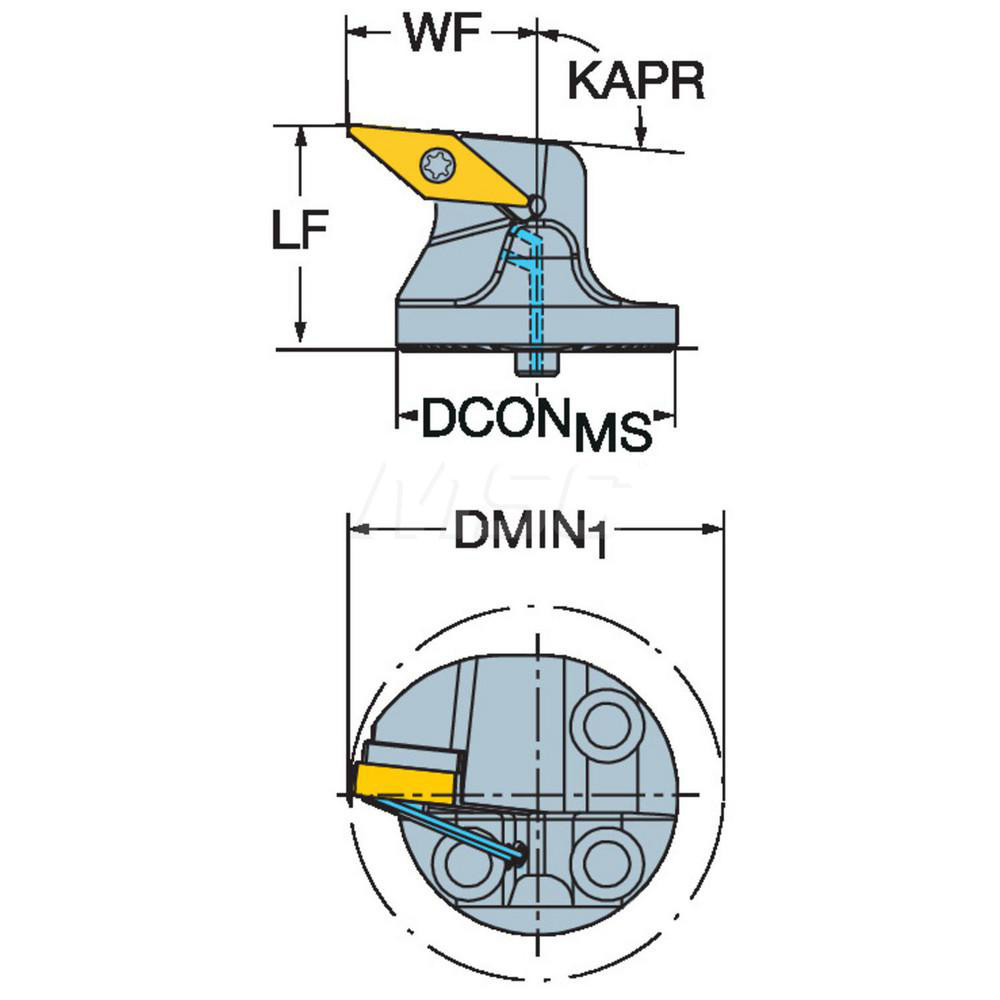 Sandvik Coromant Modular Turning & Profiling Head: Size 40, 32 mm Head Length, Right Hand - 6424634