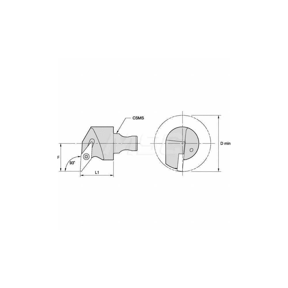 Kennametal Modular Turning & Profiling Head: Size KM2016, 20 mm Head Length, Internal or External, Right Hand - 3016749
