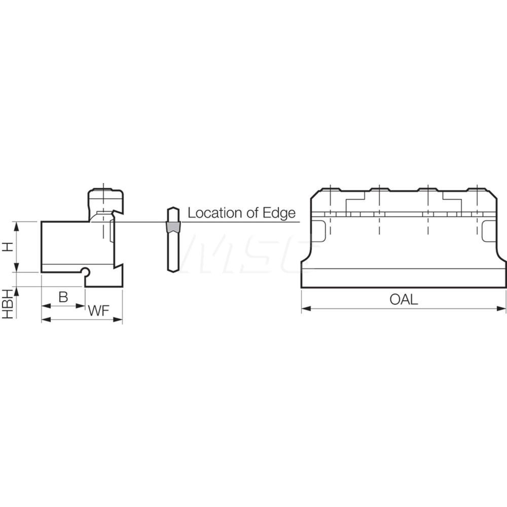 Kyocera Tool Block Style KTKTB, 32mm Blade Height, 4.33" OAL, 1.97"& OAH, Indexable Cutoff Blade Tool Block - 8801677