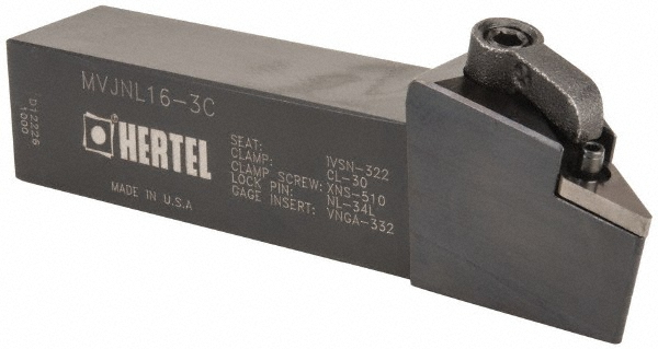 Kennametal Indexable Turning Toolholder: MVJNL163C, Clamp & Screw - 1096297