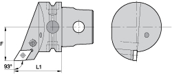 Kennametal Modular Turning & Profiling Head: Size KM50, 75 mm Head Length, Internal or External, Right Hand - 3741400