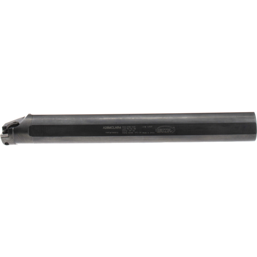 Hertel Indexable Boring Bar: A28MCLNR4 1-3/4", 2.0100" Min Bore, Right Hand, -5 deg Lead, Steel - 7000012