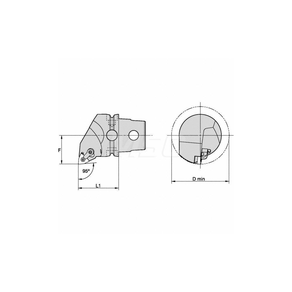 Kennametal Modular Turning & Profiling Head: Size KM40, 40 mm Head Length, Internal or External, Left Hand - 3902255