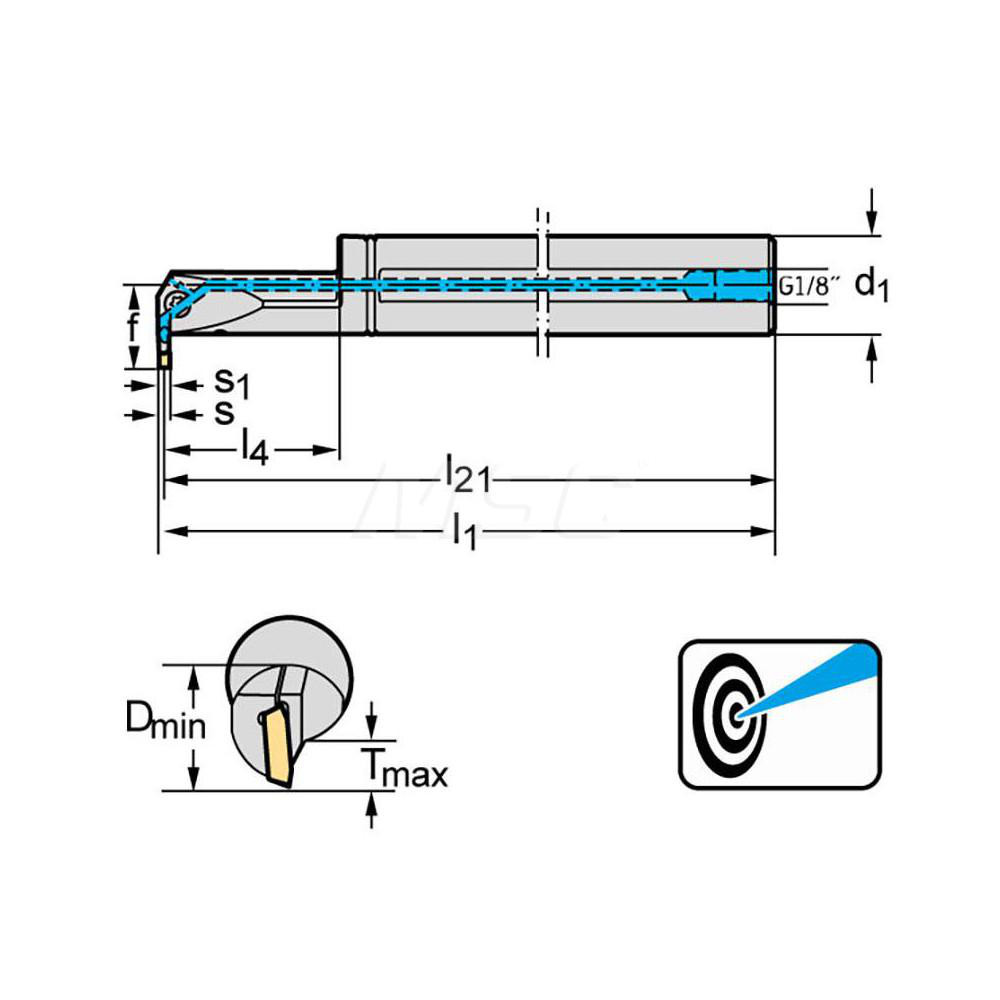 Walter Indexable Grooving Toolholder: G1221.12QR-3T06-GX09-P - 7106207