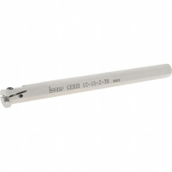 Iscar Indexable Boring Bar: GEHIR12-15-3T6, 15 mm Min Bore Dia, Right Hand Cut, 12 mm Shank Dia, Steel - 2801896