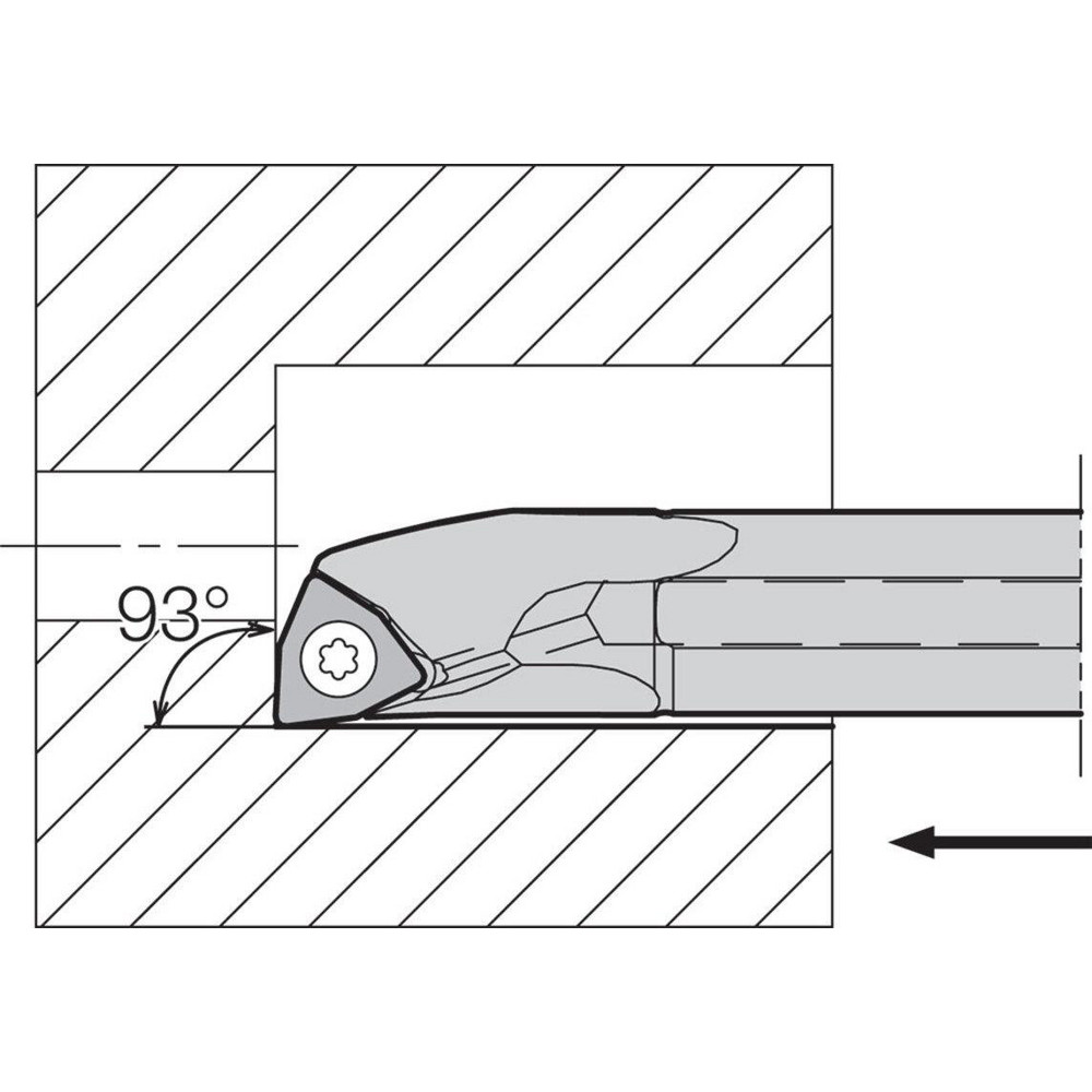 Kyocera Indexable Boring Bar: S10HSWUBL0607AE, 7.00 mm Min Bore, Left Hand, 10.00 mm Shank Dia, Steel - THC11923
