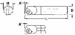 Everede Tool Indexable Boring Bar: 5/8 DIA X 7.0 5 DEG, 0.7190" Min Bore, 5 deg Lead, Steel - 00821