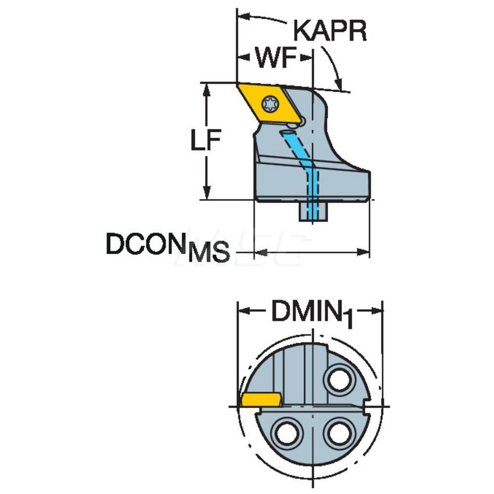 Sandvik Coromant Modular Turning & Profiling Head: Size 25, 23 mm Head Length, Left Hand - 6536144