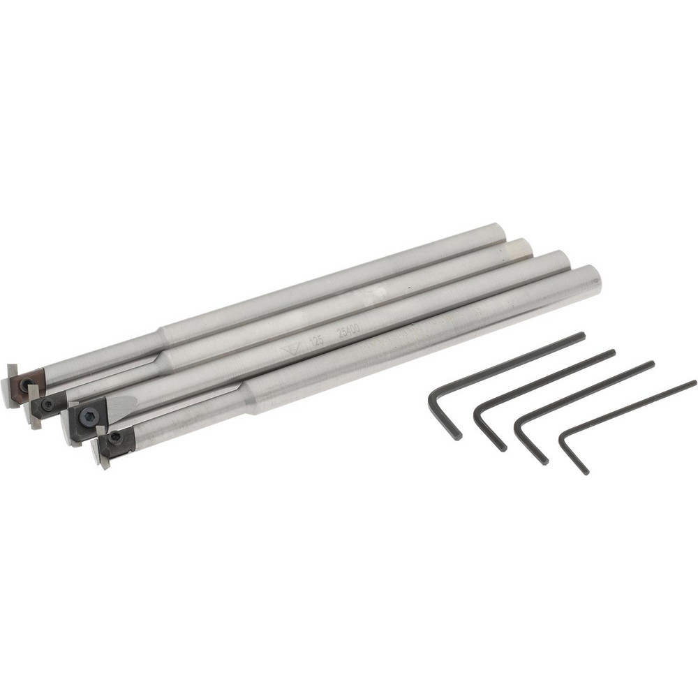 Everede Tool 4" Max Bore, 0.27" Min Bore Smallest Bar, 0.36" Min Bore Largest Bar, Carbide Indexable Boring Bar Set - 02330
