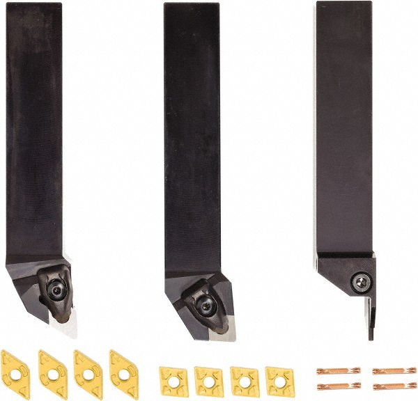 Everede Tool 4" Max Bore, 0.27" Min Bore Smallest Bar, 0.36" Min Bore Largest Bar, Carbide Indexable Boring Bar Set - 02330