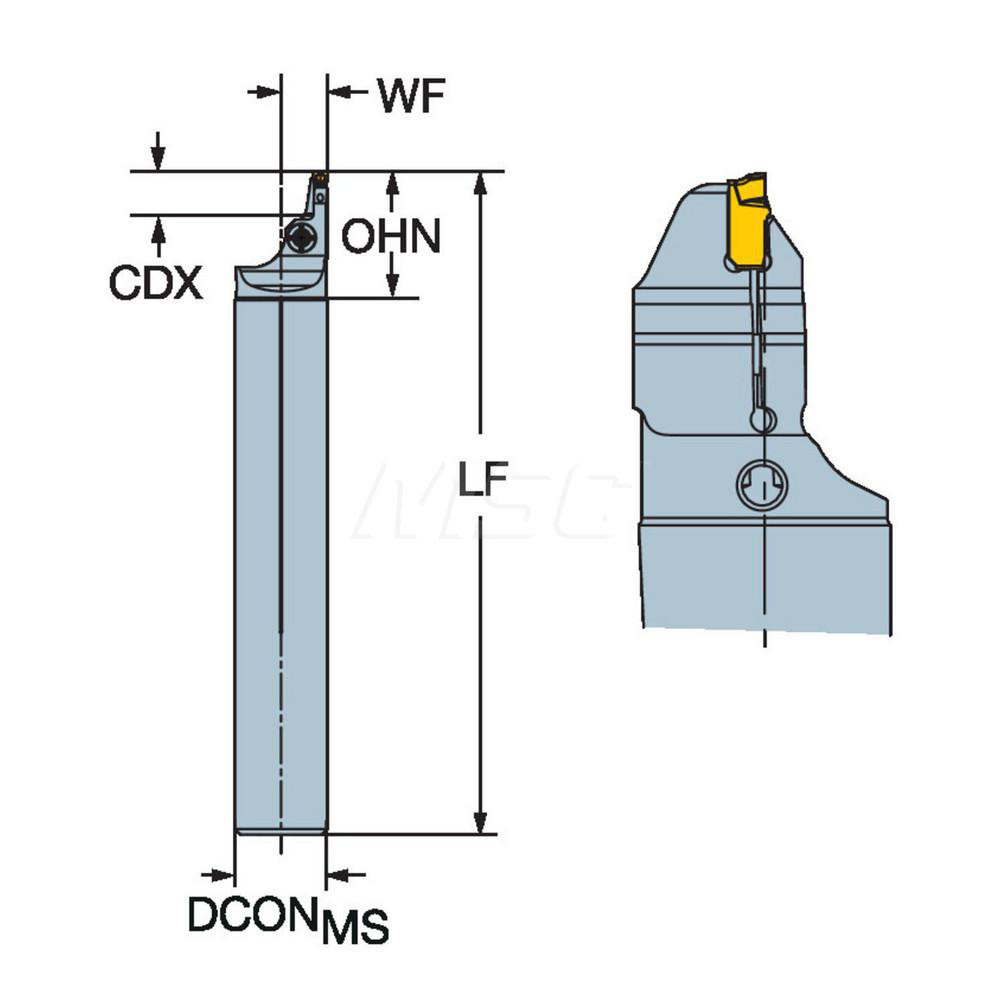 Sandvik Coromant Indexable Boring Bar: QI-LAFH12C16-016A, Left Hand Cut - 7993666