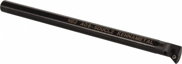 Kennametal Indexable Boring Bar: A08SDUCL2, 18.54 mm Min Bore, Left Hand, 12.70 mm Shank Dia, -3 deg Lead, Steel - 1328621