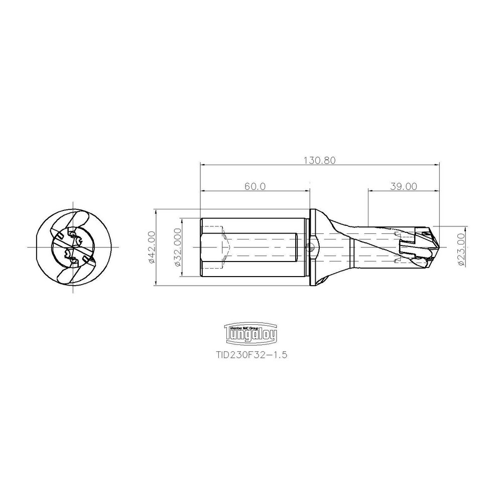 Tungaloy Indexable Boring Bar: A08-SDXXL2-D11, 0.6880" Min Bore, Left Hand, 100 deg Lead, Steel - 6990714
