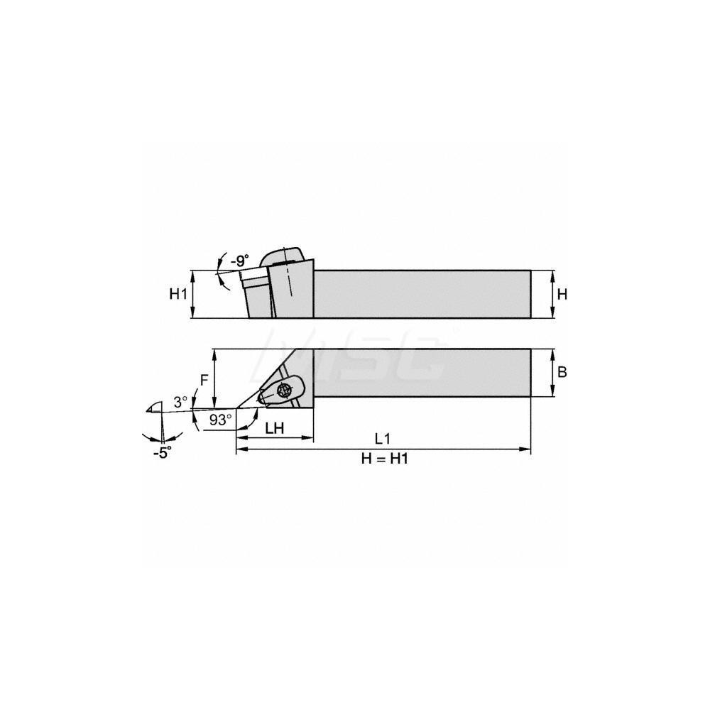 Kennametal Indexable Turning Toolholder: DVJNL163DKC3, Clamp - 2503999
