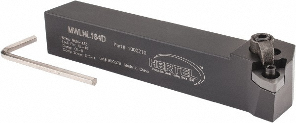 Hertel Indexable Turning Toolholder: MWLNL164D 1" SHANK, Clamp & Screw - 1000210