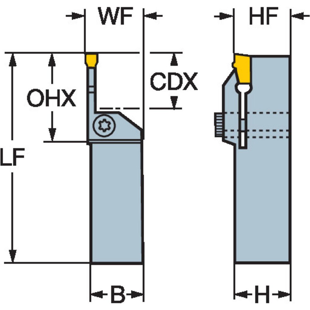 Sandvik Coromant Indexable Grooving Toolholder: RF151.23-12-40, Internal, Right Hand - 5740955