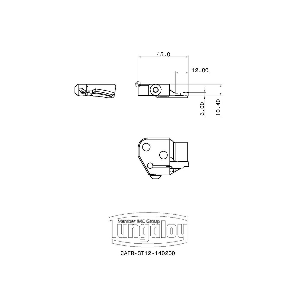 Tungaloy Indexable Turning Toolholder: JSTACL1616H11, 91.0 deg Lead Angle, Screw - 6804878
