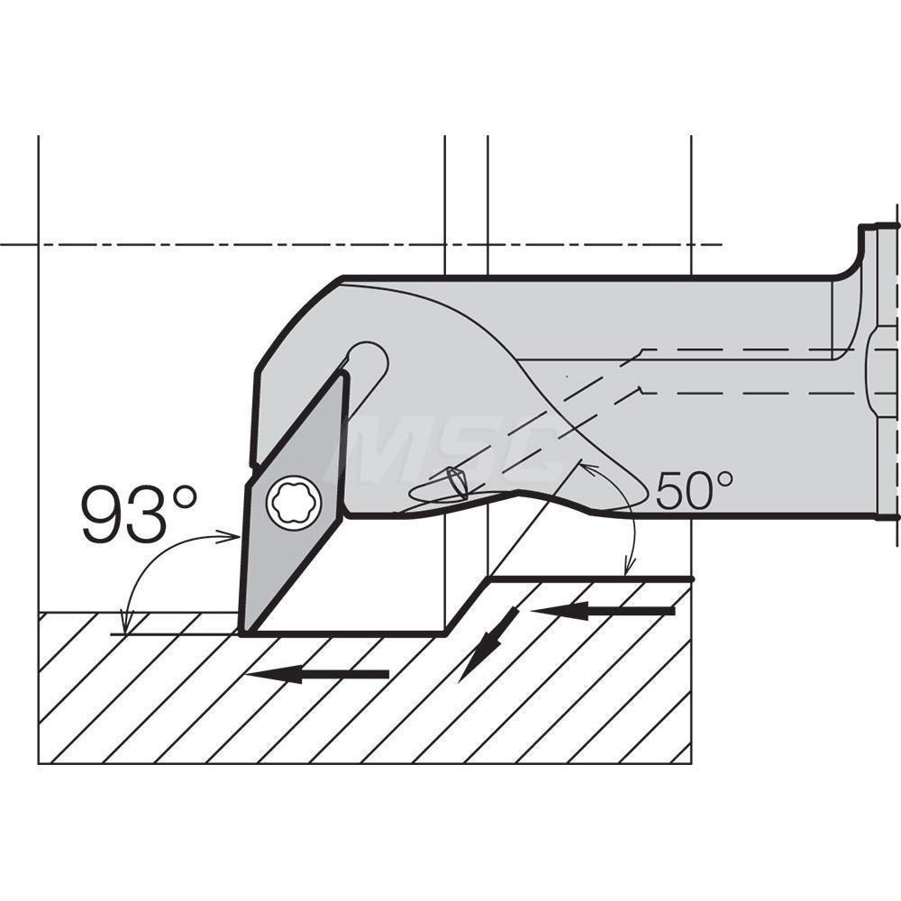 Kyocera Indexable Boring Bar: A12SSVUBR2AE, 0.9800" Min Bore, Right Hand, 3 deg Lead, Steel - THC14051