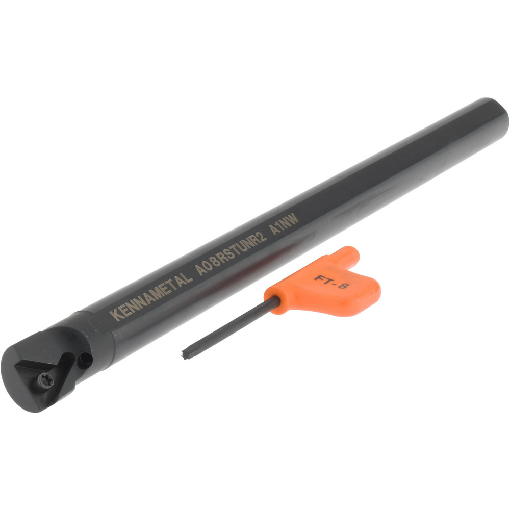 Kennametal Indexable Boring Bar: A08STUNR2, 15.24 mm Min Bore, Right Hand, 12.70 mm Shank Dia, -3 deg Lead, Steel - 1094739