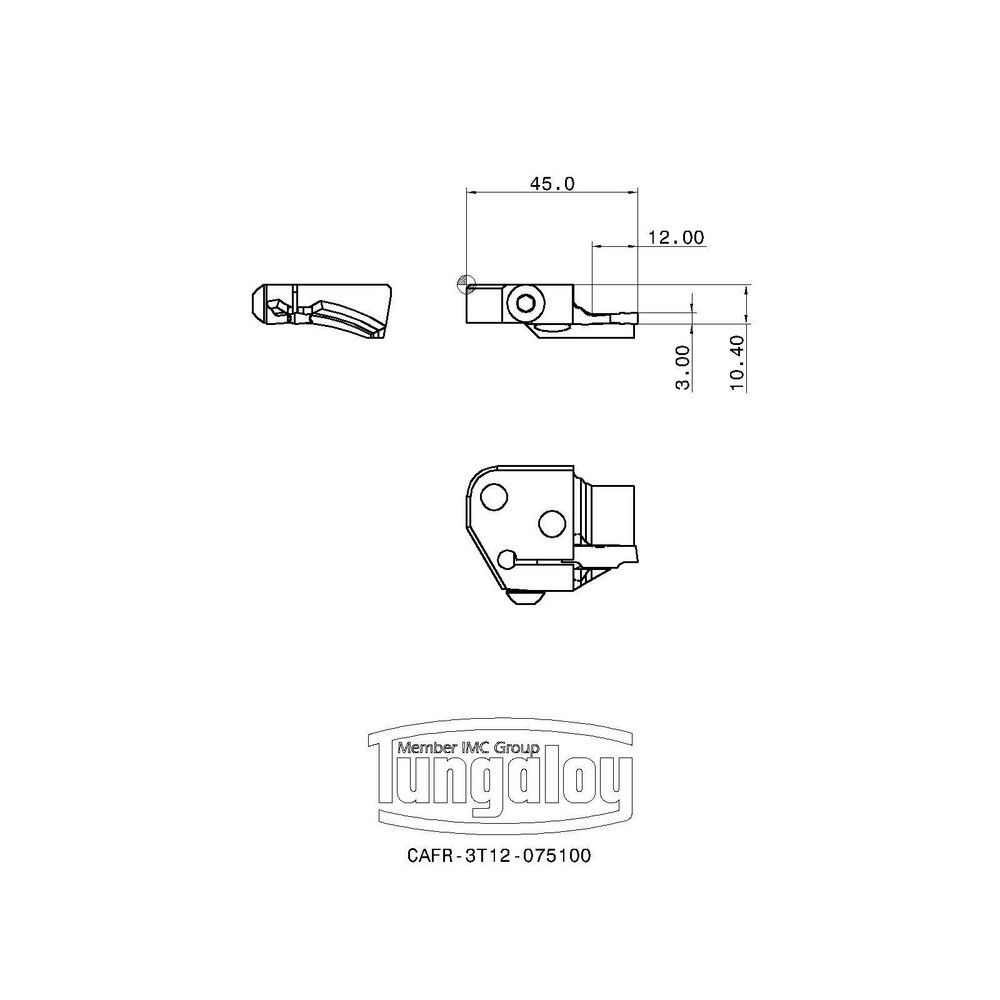Tungaloy Indexable Boring Bar: E05G-SCLCL03-D060, 6.00 mm Min Bore, Left Hand, 5.00 mm Shank Dia, 95 deg Lead, Solid Carbide (Shank) - 6862280