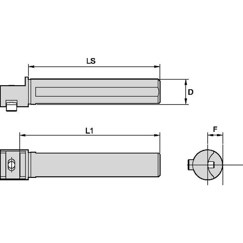 Widia Indexable Boring Bar: 235109, 2.25 mm Min Bore Dia, Neutral Cut, 90 ° Lead Angle, Solid Carbide (Shank), Steel (Head) - 3538802