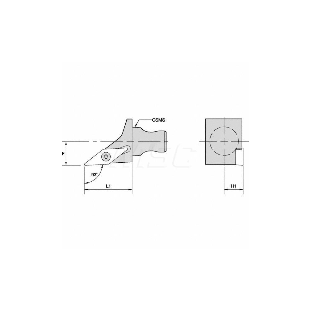 Kennametal Modular Turning & Profiling Head: Size KM16, 30 mm Head Length, Right Hand - 1831216