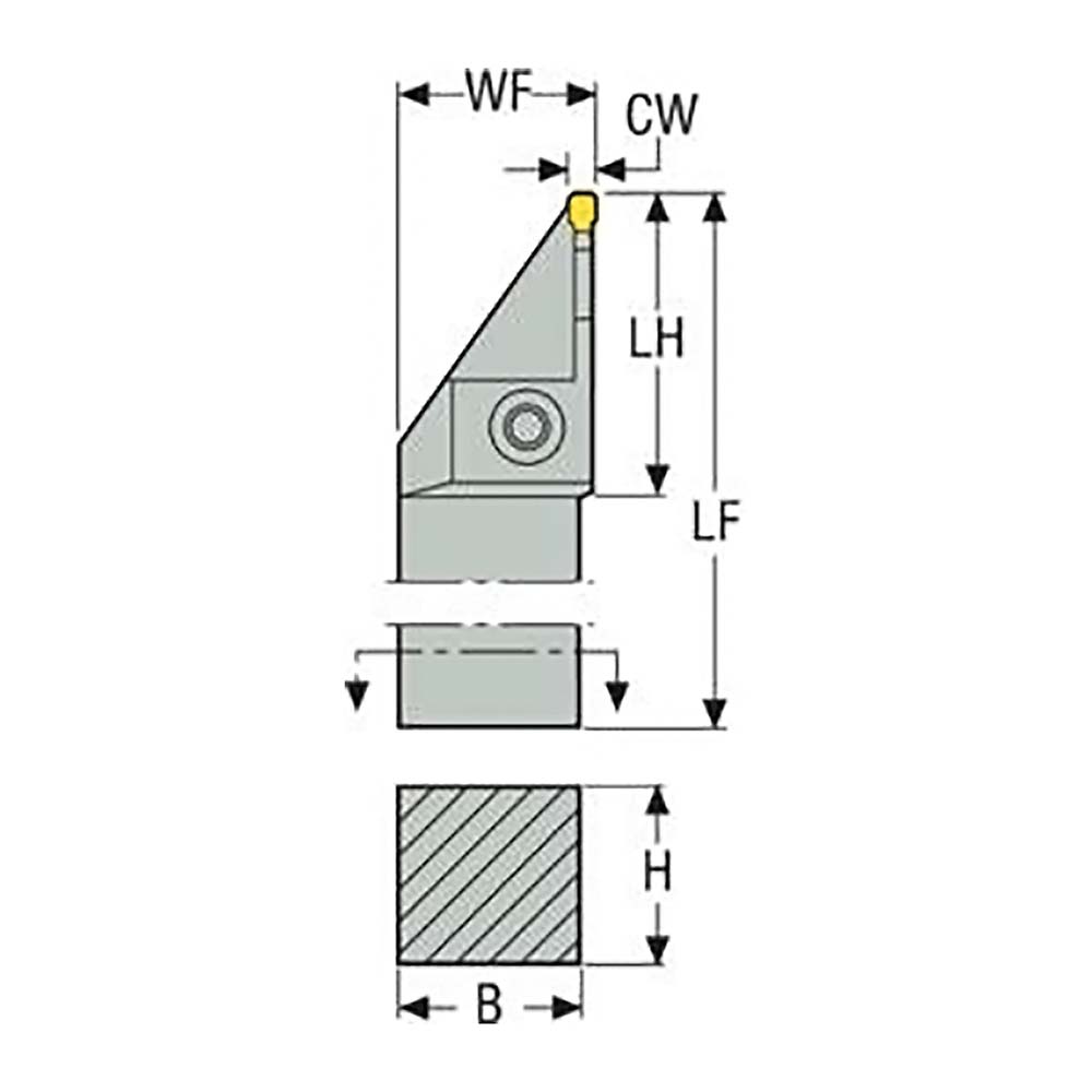Tungaloy Indexable Grooving Toolholder: FPGN12-10T20, External, Neutral - 6706961
