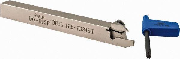 Walter Indexable Grooving-Cutoff Toolholder: G1011.08L-2T12GX16, 2 mm Max Groove Width, 12 mm Max Depth of Cut, Left Hand - 6061522