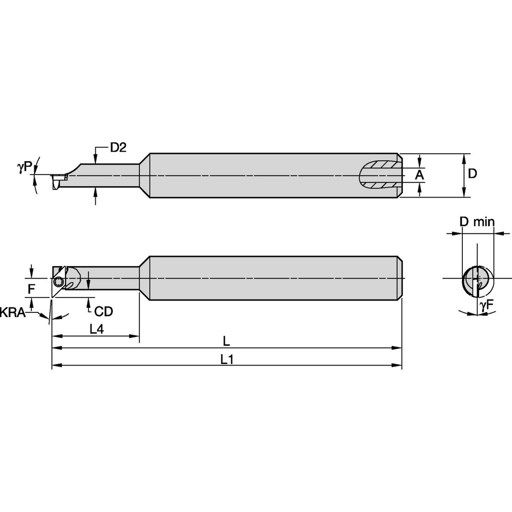 Widia Indexable Boring Bar: CSPI2505001225R, 0.4000" Min Bore, Right Hand, 23 deg Lead, Steel - 2832319