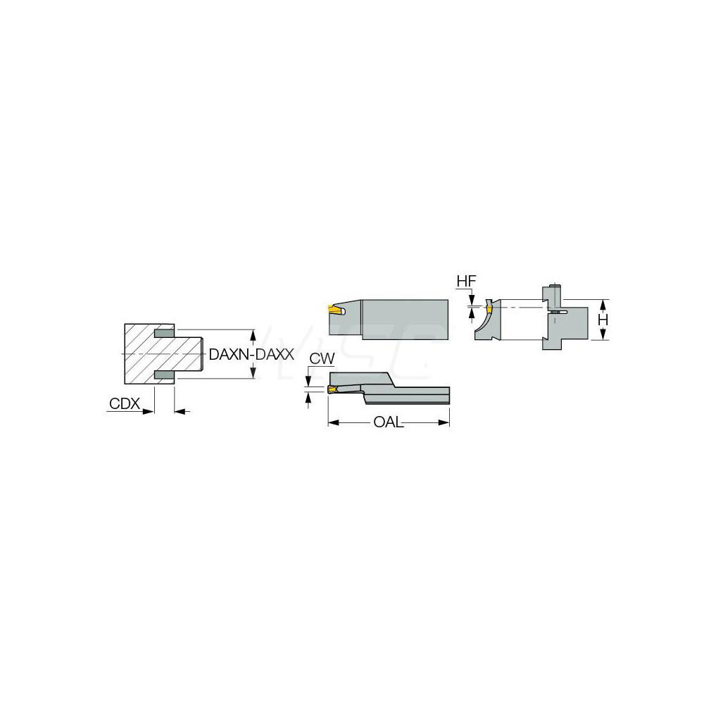 Iscar Indexable Grooving Blade: 1.2598" High, Left Hand, 0.1969" Min Width - 2300287