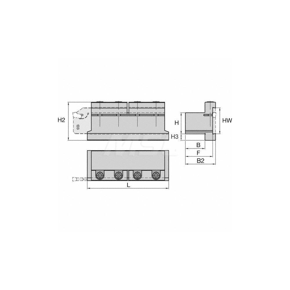 Kennametal Tool Block Style A2TEN, 32mm Blade Height, 110mm OAL, 57.1mm OAH, Indexable Cutoff Blade Tool Block - 3015438