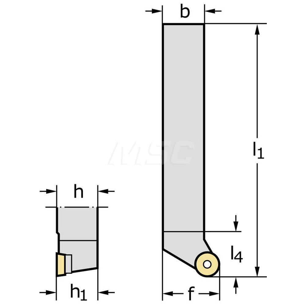 Walter Indexable Turning Toolholder: SRSCL2020K12, 0.0 deg Lead Angle, Screw - 5335836