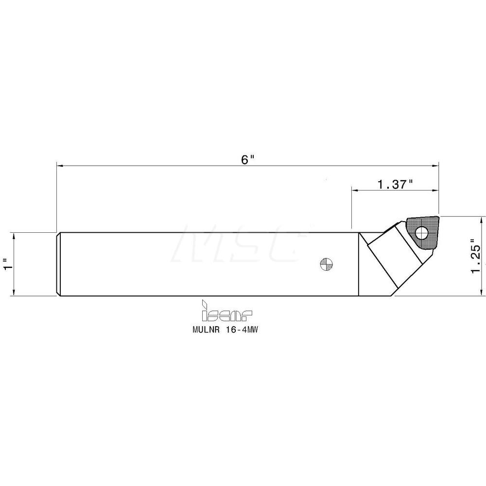Iscar Indexable Boring Bar: SSLANR2011TANG, 2.0870" Min Bore, Right Hand, Steel - 3602350