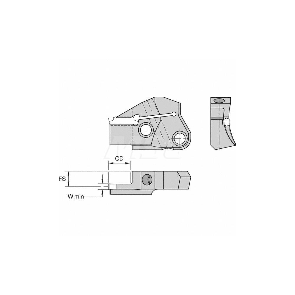 Kennametal Indexable Grooving Blade: 1.3504" High, Left Hand, 0.1181" Min Width - 3867469