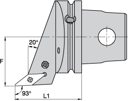 Kennametal Modular Turning & Profiling Head: Size KM63, 60 mm Head Length, Internal, Left Hand - 2231270