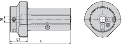 Kennametal Modular Turning & Profiling Head: Size KM63, 60 mm Head Length, Internal, Left Hand - 2231270