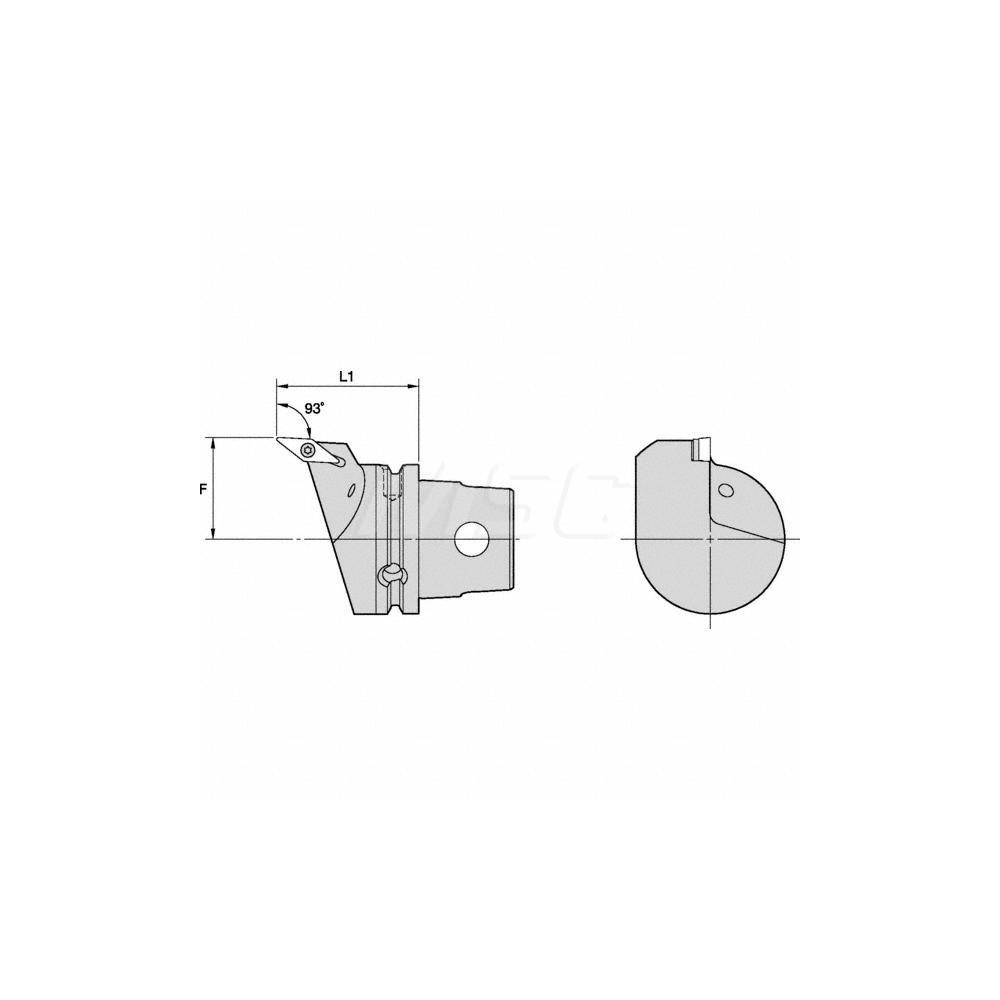 Kennametal Modular Turning & Profiling Head: Size KM63, 60 mm Head Length, Internal, Left Hand - 2231270