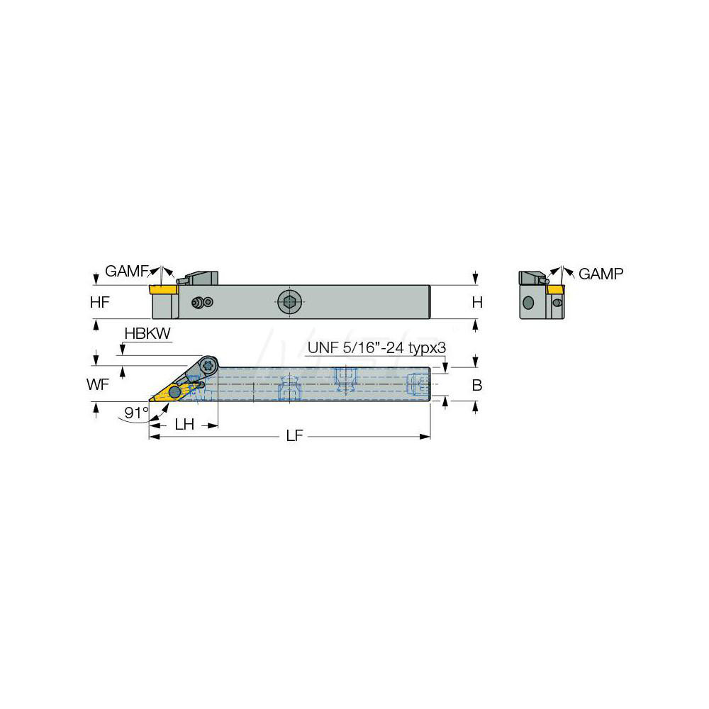 Iscar Indexable Turning Toolholder: PVACR10-2S-JHP, Lever - 3606734