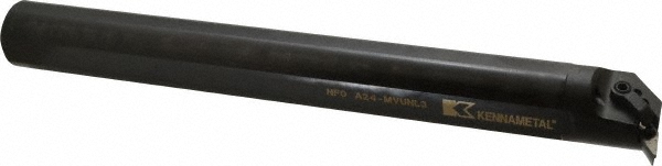 Kennametal Indexable Boring Bar: A24MVUNL3, 50.80 mm Min Bore, Left Hand, 38.10 mm Shank Dia, -3 deg Lead, Steel - 1096469