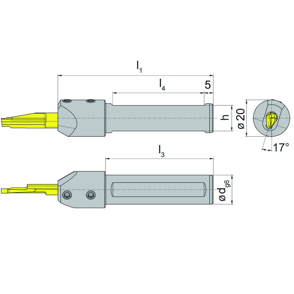 HORN Indexable Turning Toolholder: RB109.0016.14.2, Screw - RB1090016142