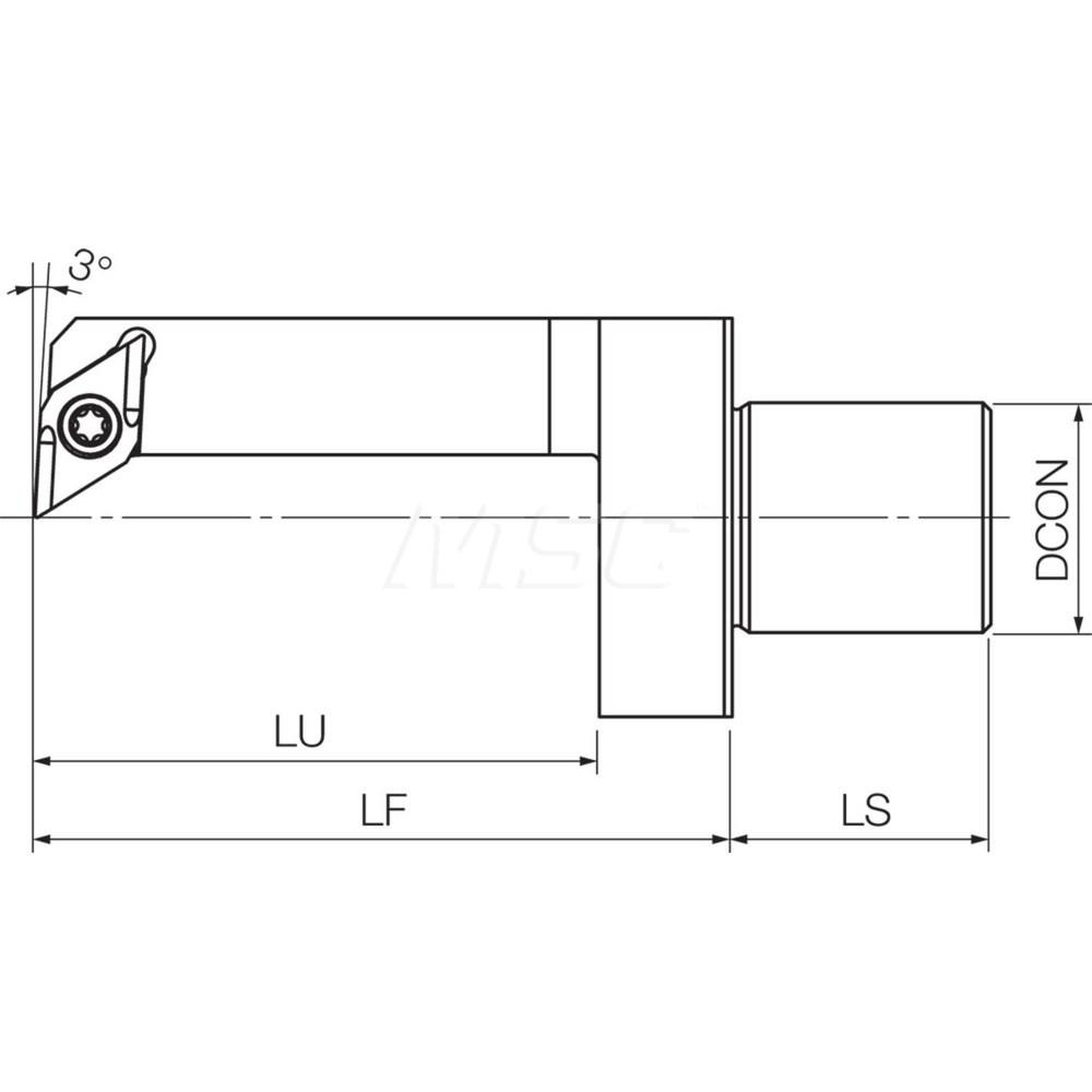 Kyocera Indexable Turning Toolholder: KSTBSR1620DCET325, Clamp & Screw - OTM87639