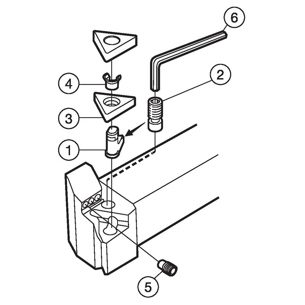Sandvik Coromant Indexable Turning Toolholder: PDJNR163DHP, Lever - 6196278