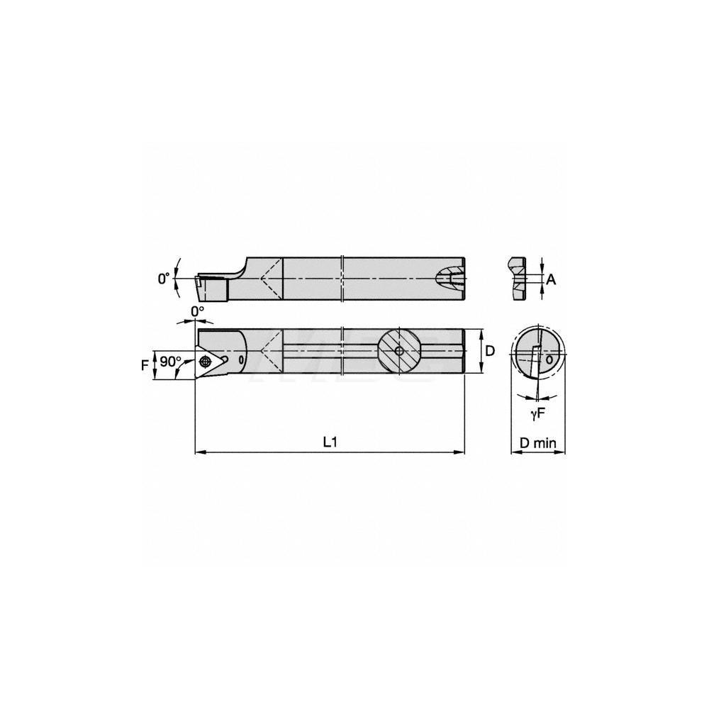 Kennametal Indexable Boring Bar: E05STFPL18 KWH, 10.54 mm Min Bore, Left Hand, 7.94 mm Shank Dia, Solid Carbide - 1152708