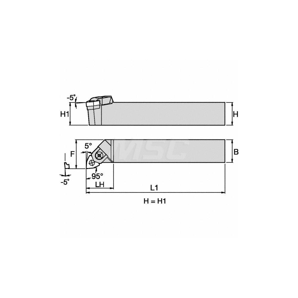 Kennametal Indexable Turning Toolholder: WWLNL164, Clamp & Screw - 1096553